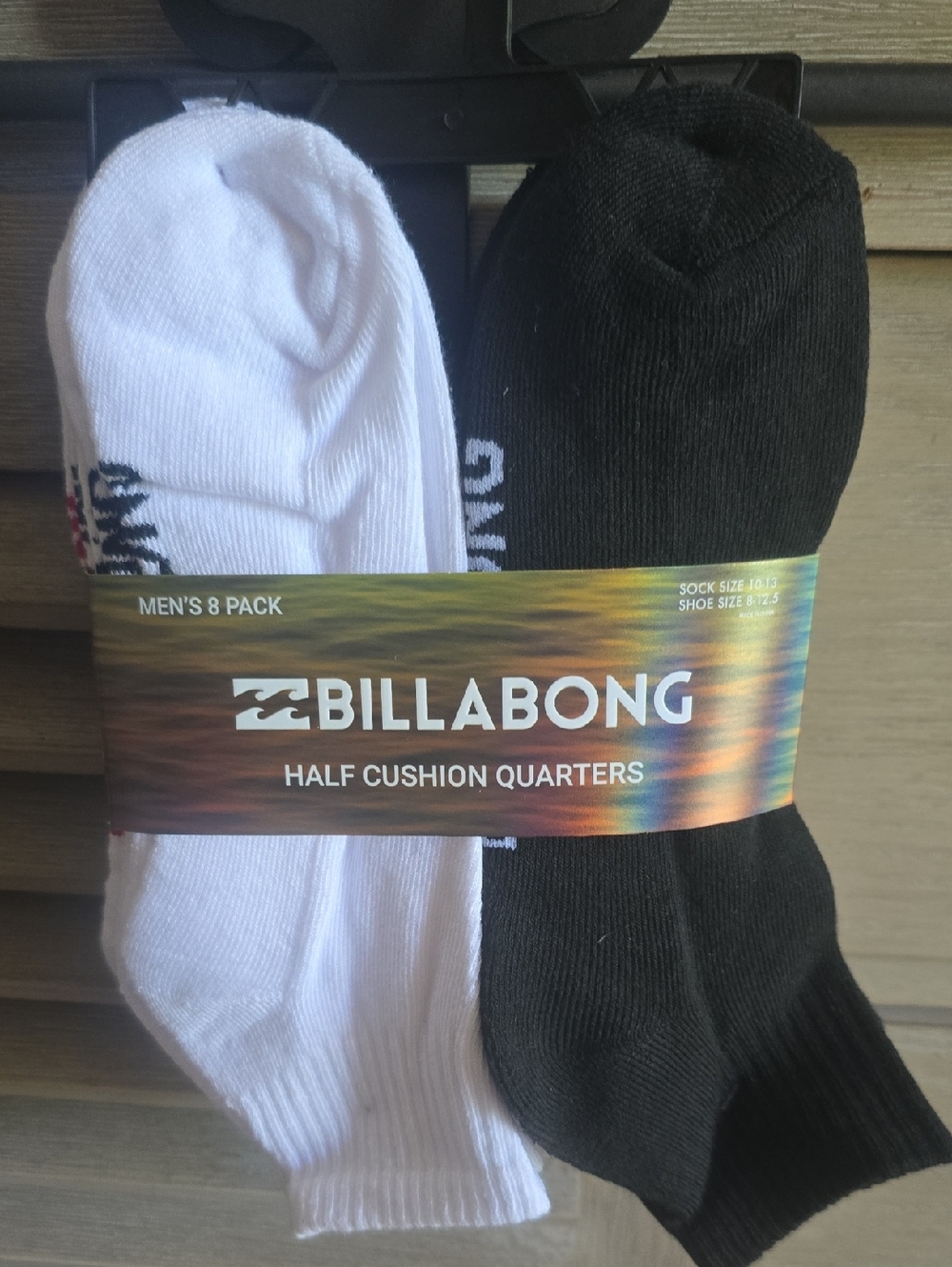 Billabong Men's Quarter Socks - Black & White Pack